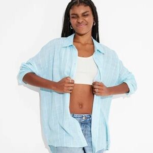 Wild Fable Light Blue Striped Button Down Shirt
